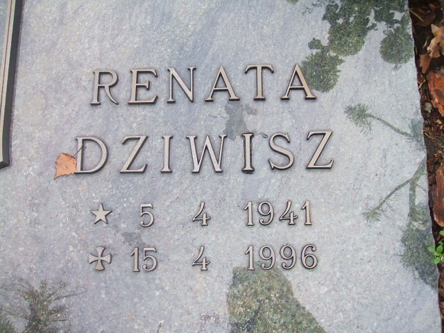 Renata Dziwisz 1941 Wodzisław Śląski - Grobonet - Wyszukiwarka osób pochowanych
