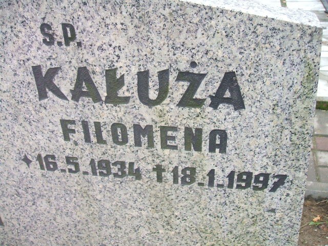 Filomena Kałuża 1934 Wodzisław Śląski - Grobonet - Wyszukiwarka osób pochowanych