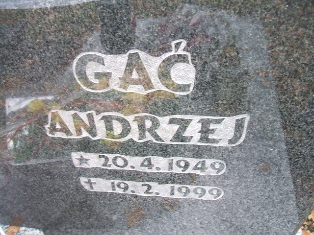 Andrzej Gać 1949 Wodzisław Śląski - Grobonet - Wyszukiwarka osób pochowanych